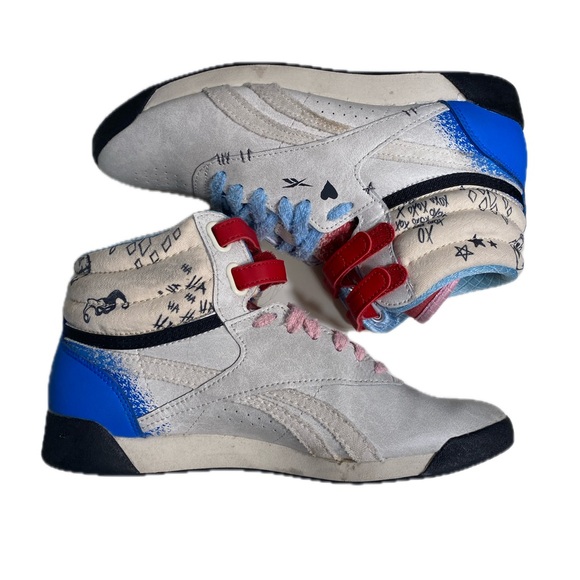 Reebok Freestyle High Harley Quinn DC Comics Sneaker Shoes Women’s Size 7.5‎ - Picture 9 of 12